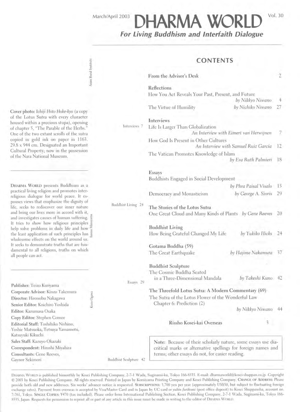 March-April 2003, Volume 30(PDF)