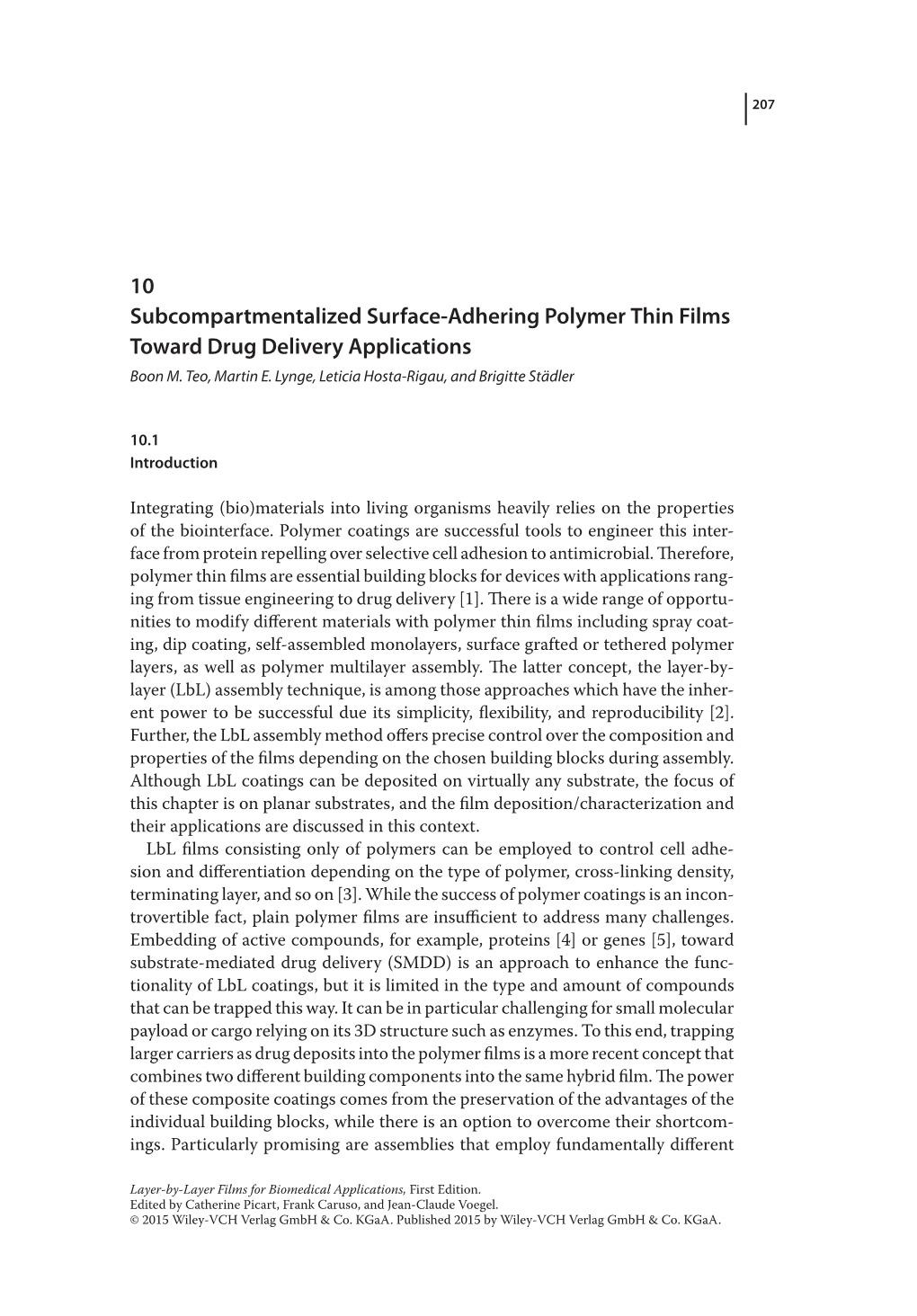 Subcompartmentalized Surface-Adhering Polymer Thin Films Toward Drug Delivery Applications Boon M