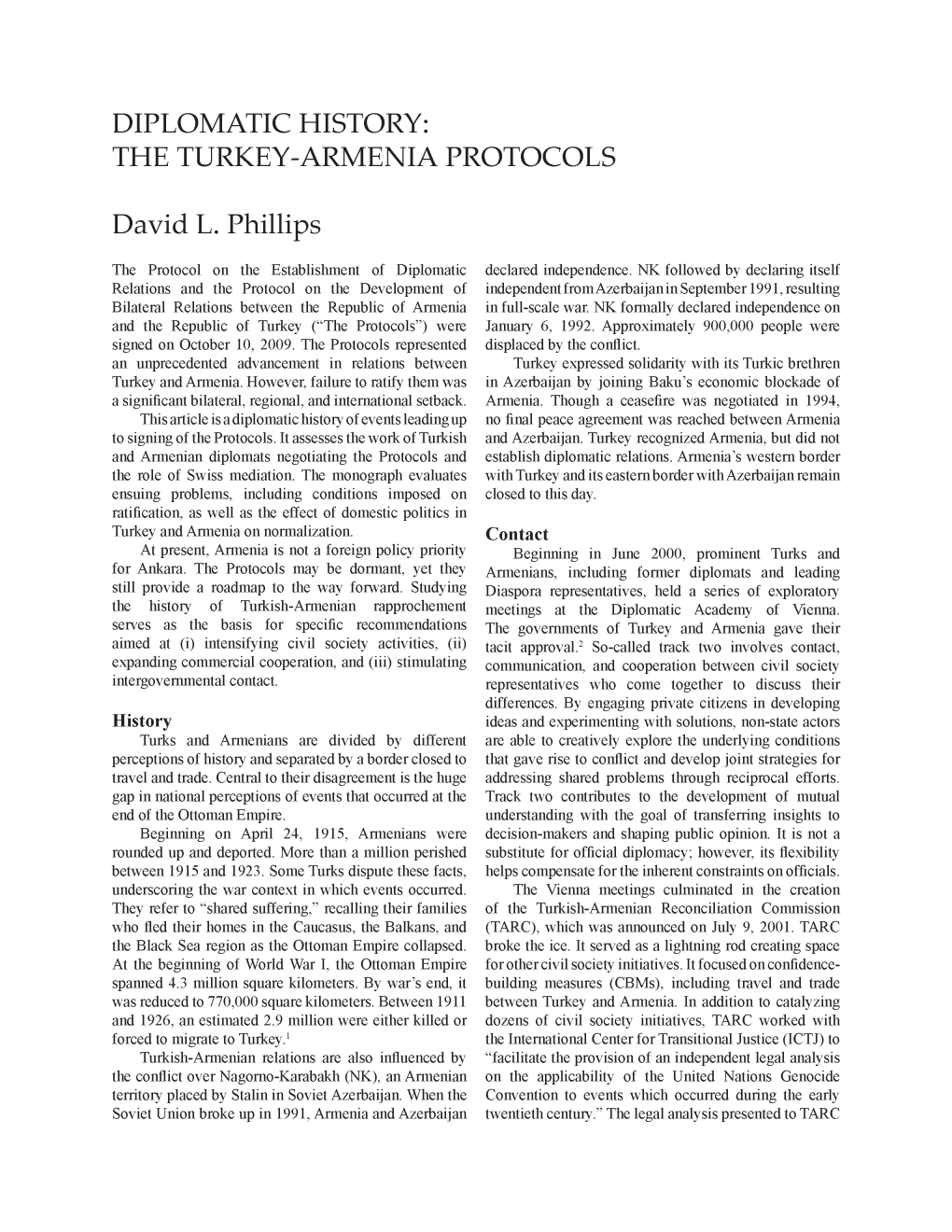 Diplomatic History: the Turkey-Armenia Protocols