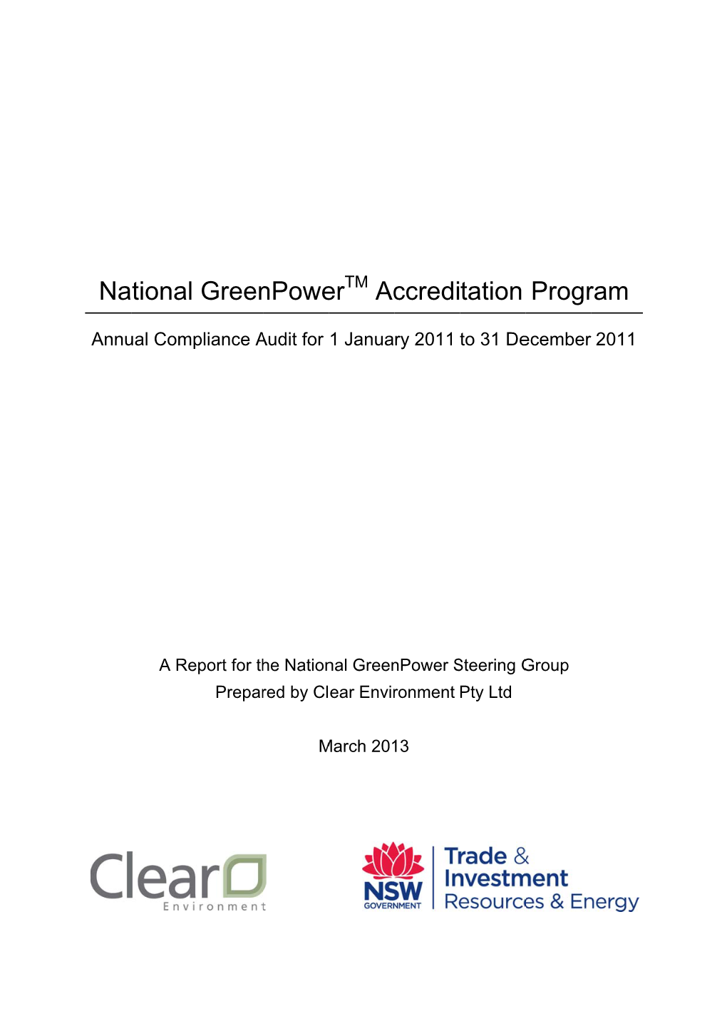 Greenpower 2011 Annual Audit Report FINAL.Pdf