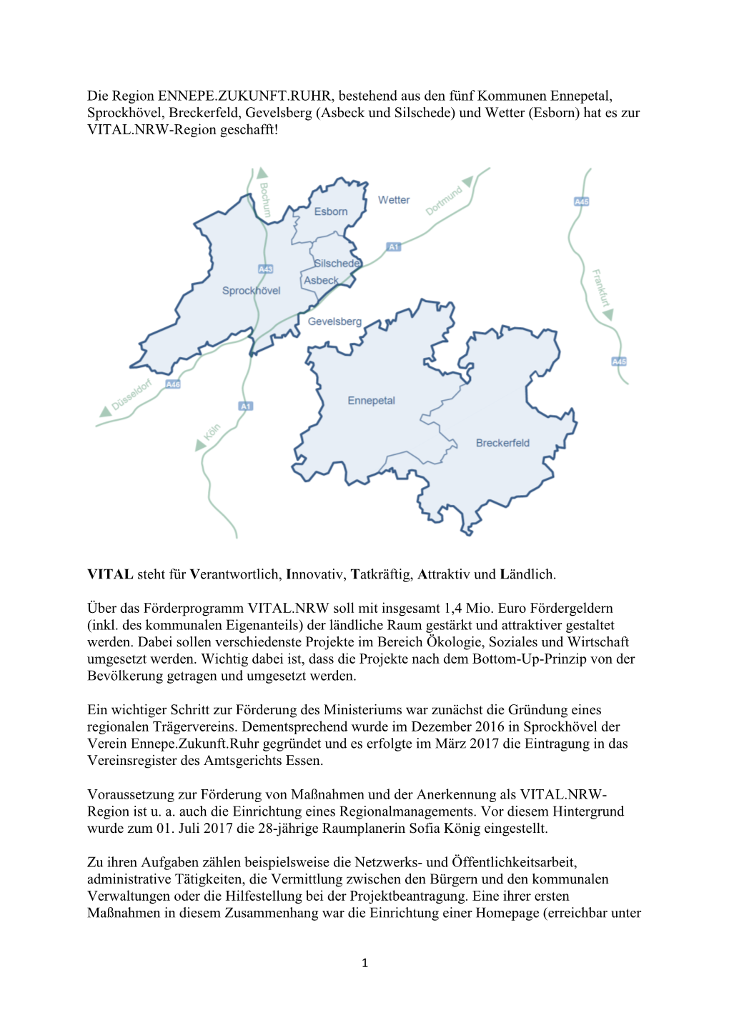 VITAL.NRW-Region Geschafft!