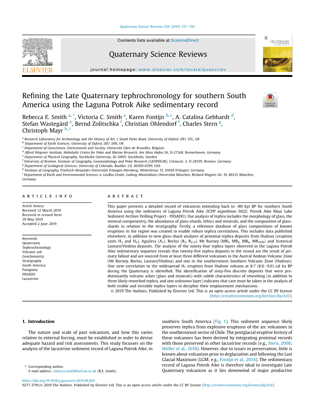 Refining the Late Quaternary Tephrochronology for Southern