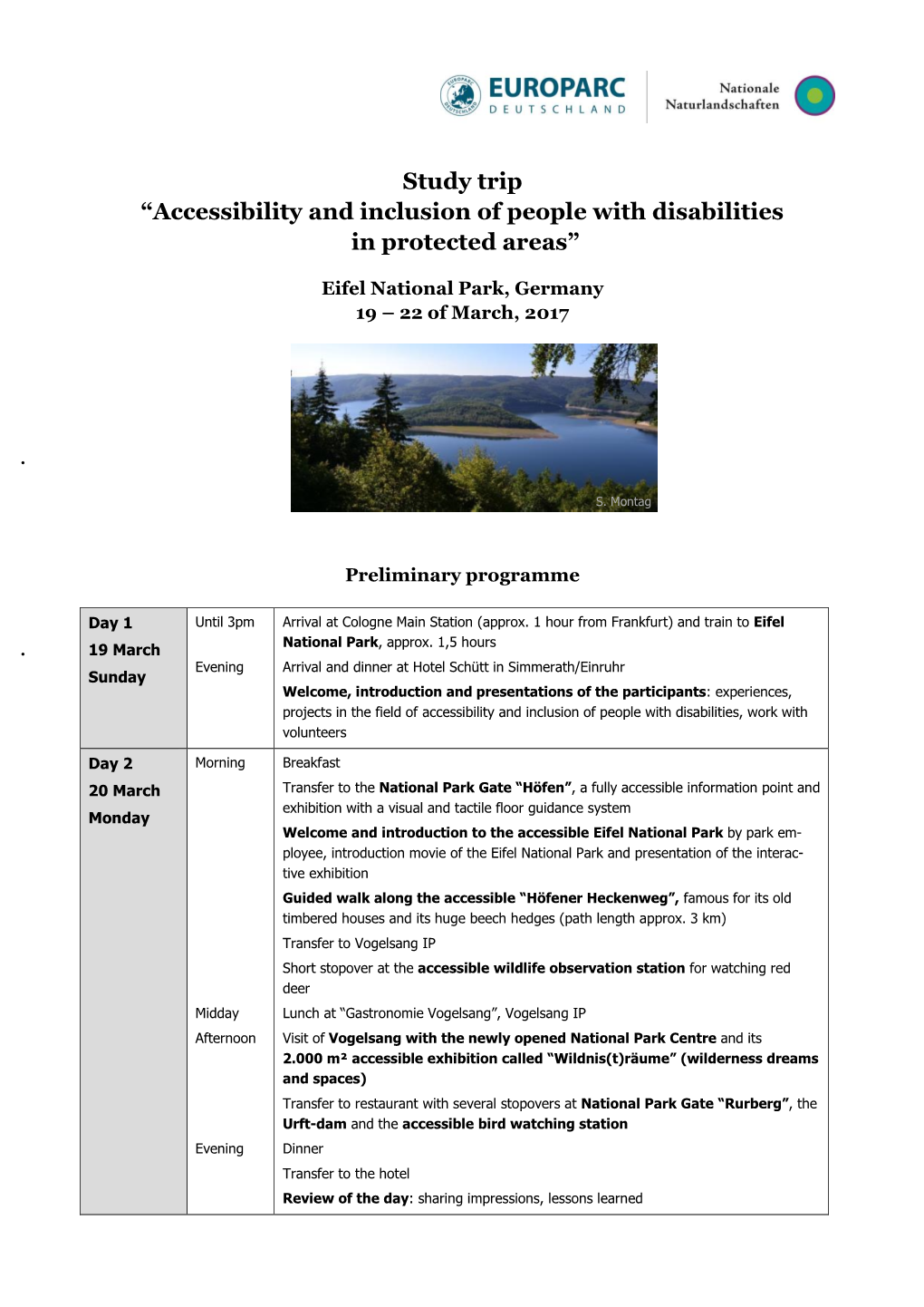Study Trip “Accessibility and Inclusion of People with Disabilities in Protected Areas”