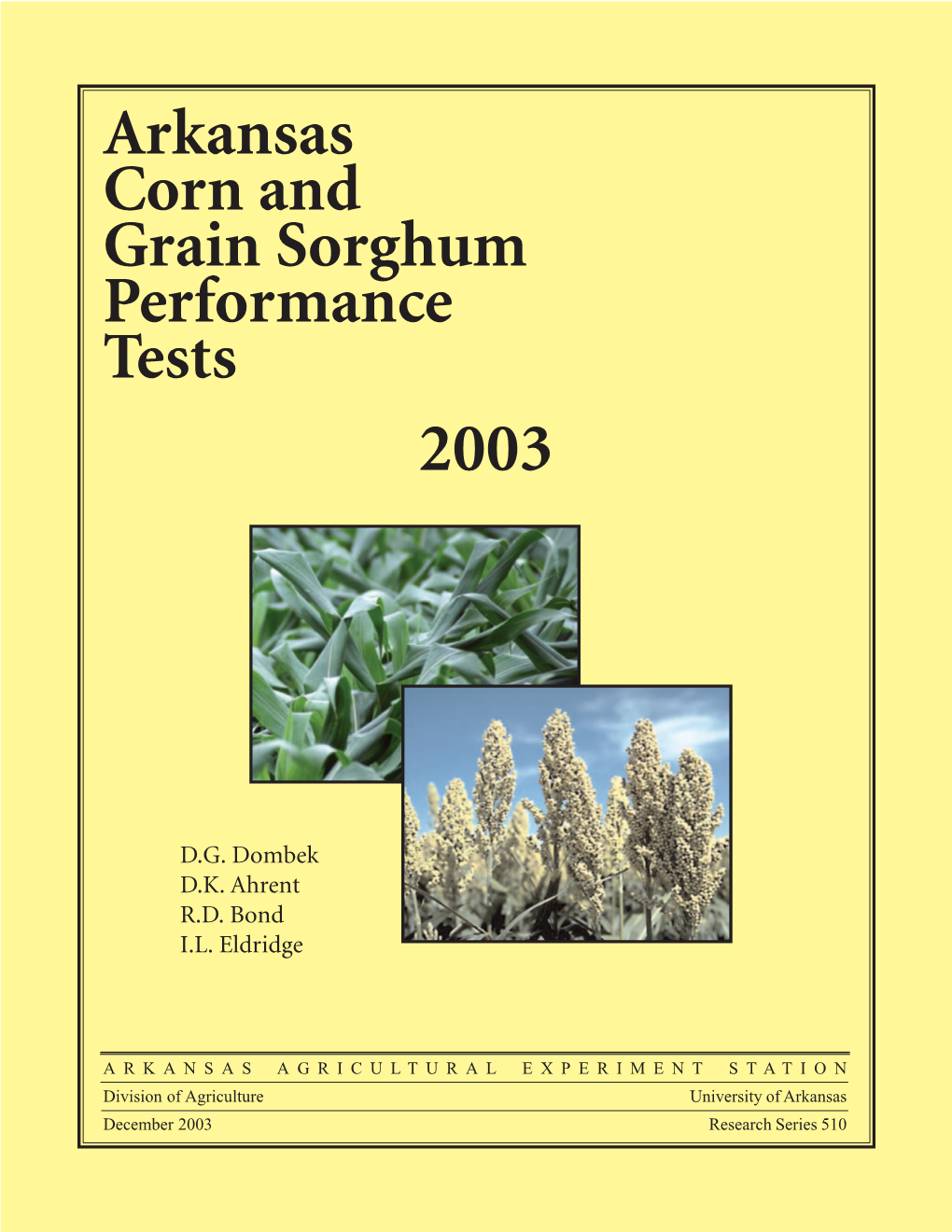 Arkansas Corn and Grain Sorghum Performance Tests 2003