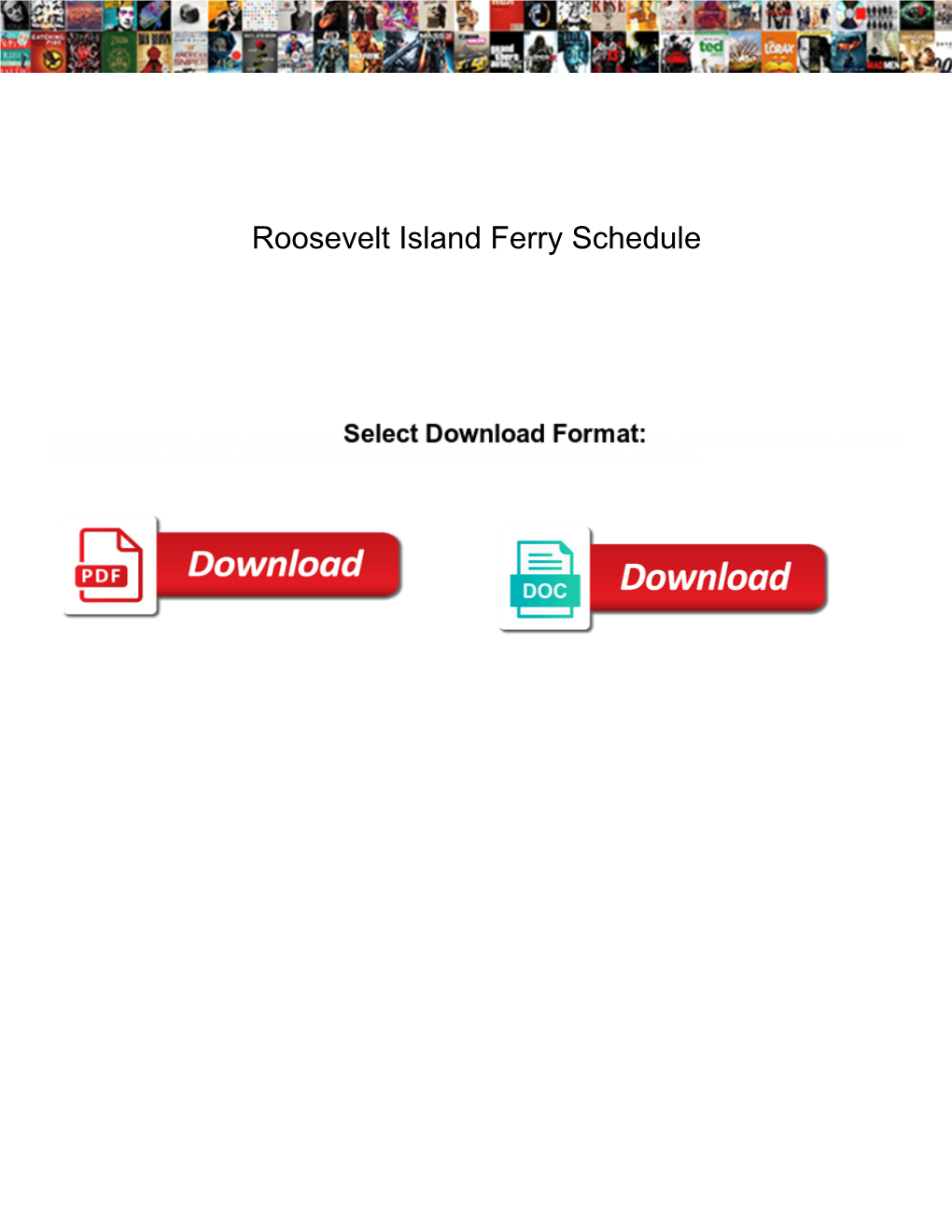 Roosevelt Island Ferry Schedule