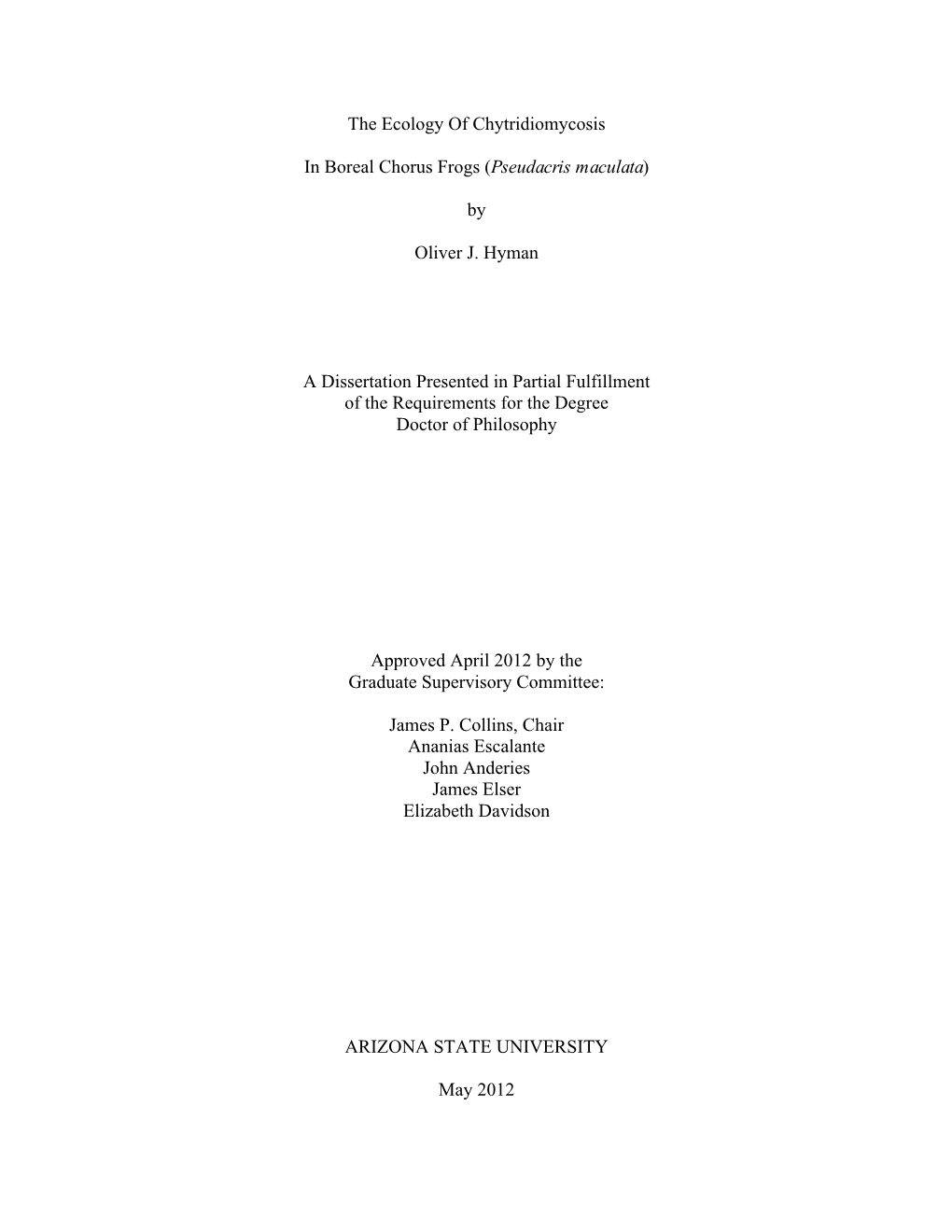 O Hyman Dissertation