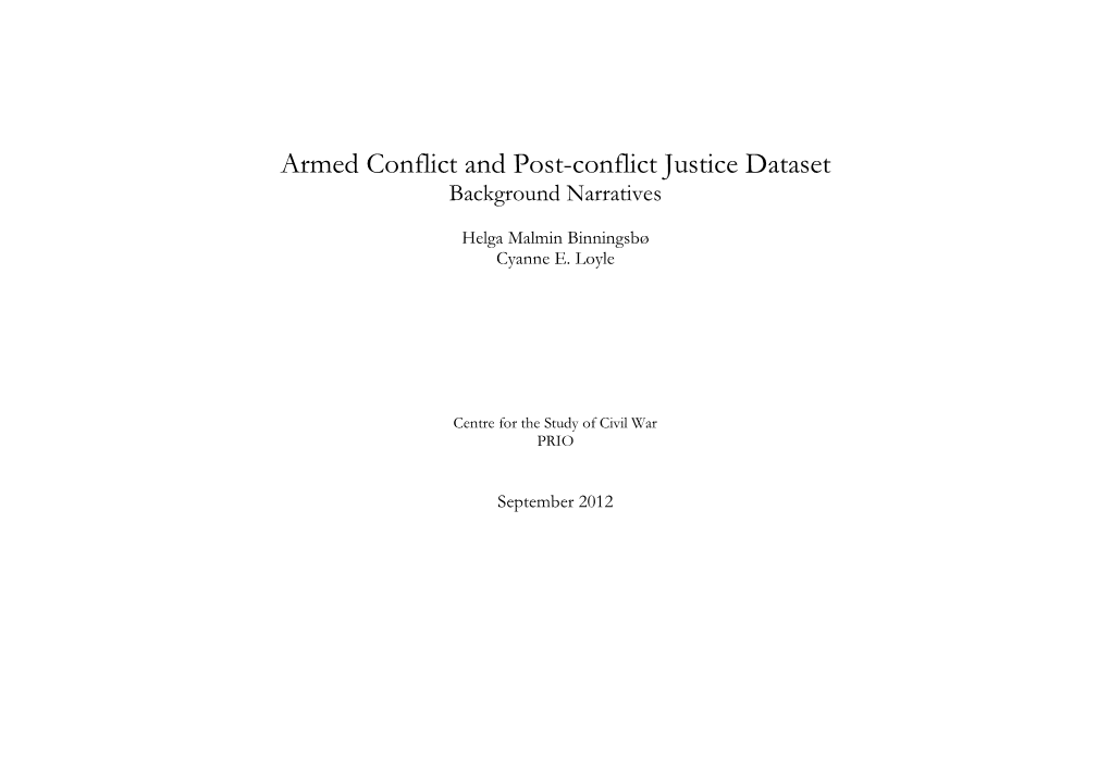 Armed Conflict and Post-Conflict Justice Dataset Background Narratives