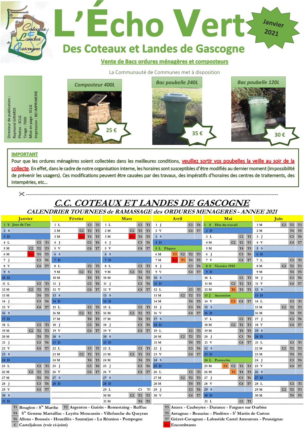 Télécharger Le Calendrier Du Ramassage 2021