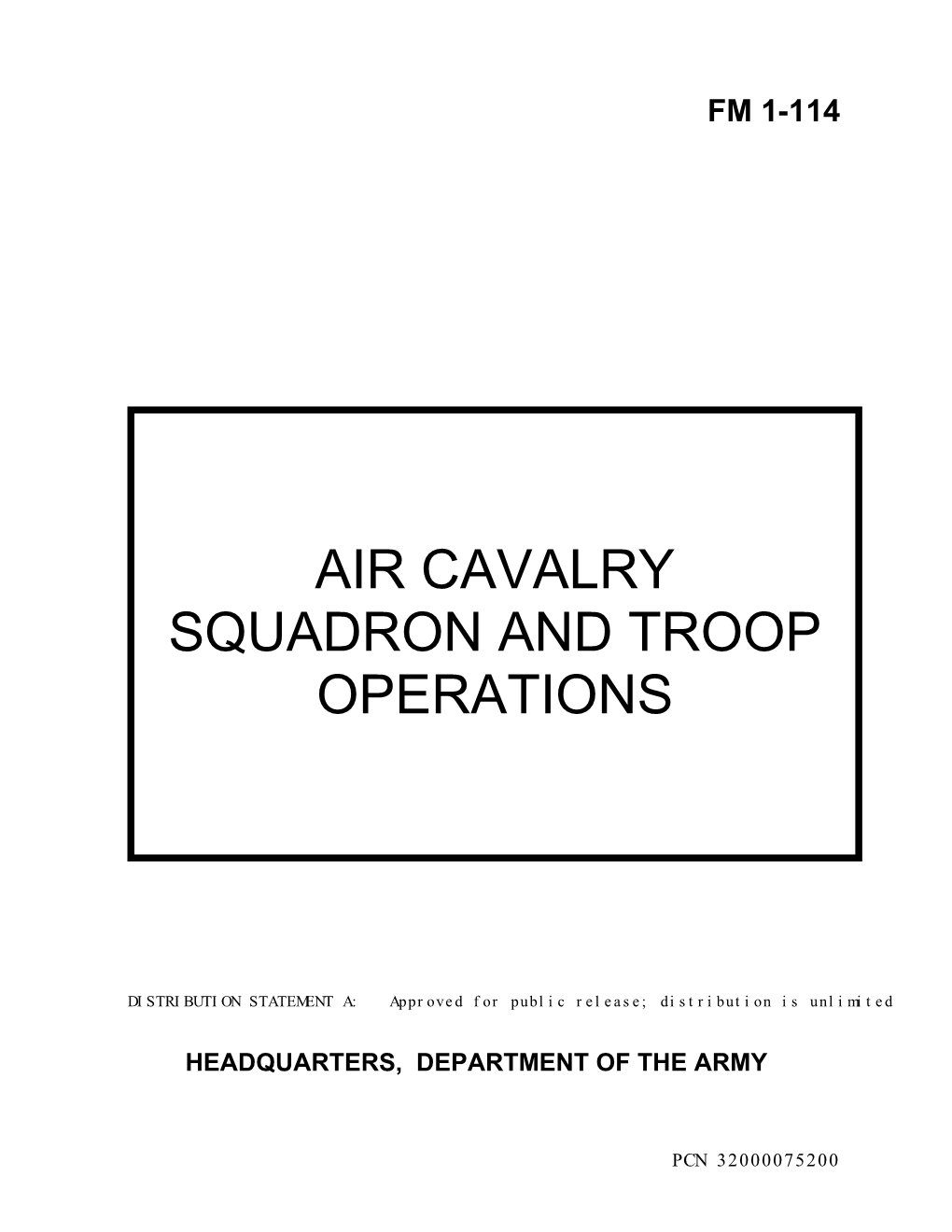 Fm 1-114 Air Cavalry Squadron and Troop Operations