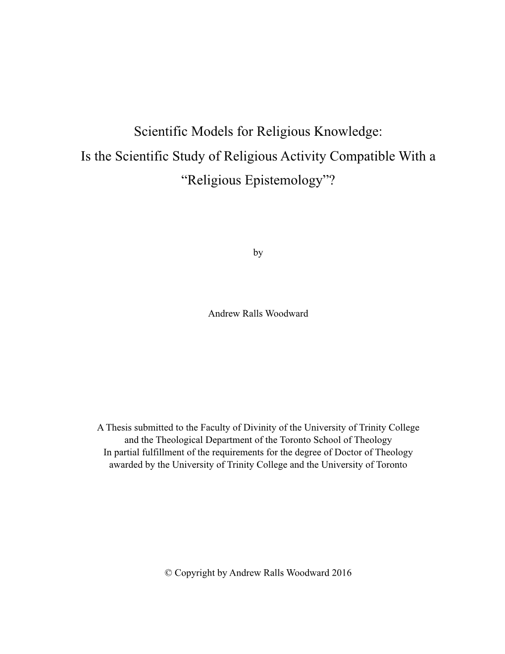 Is the Scientific Study of Religious Activity Compatible with a “Religious Epistemology”?