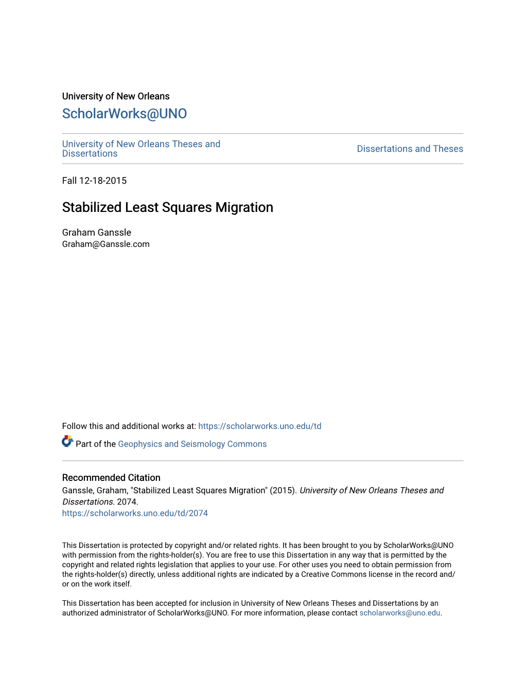 Stabilized Least Squares Migration