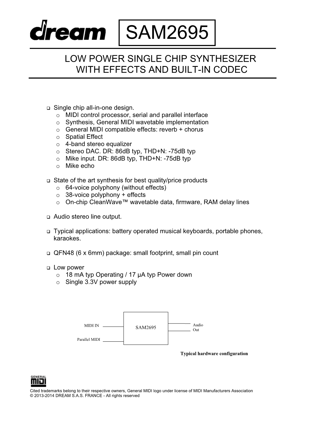 SAM2695 Datasheet