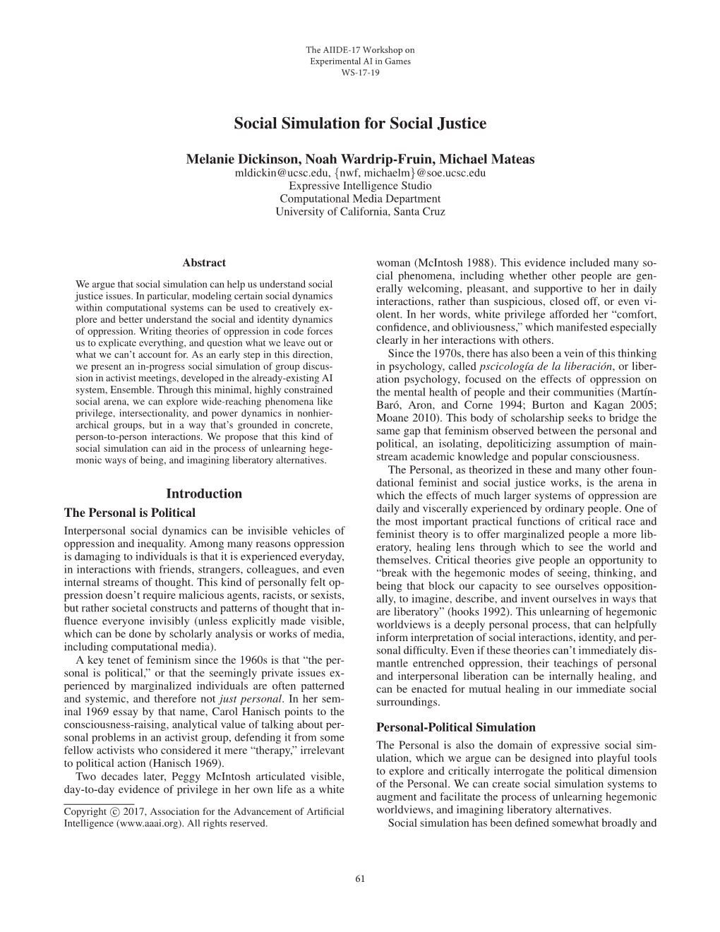 Social Simulation for Social Justice