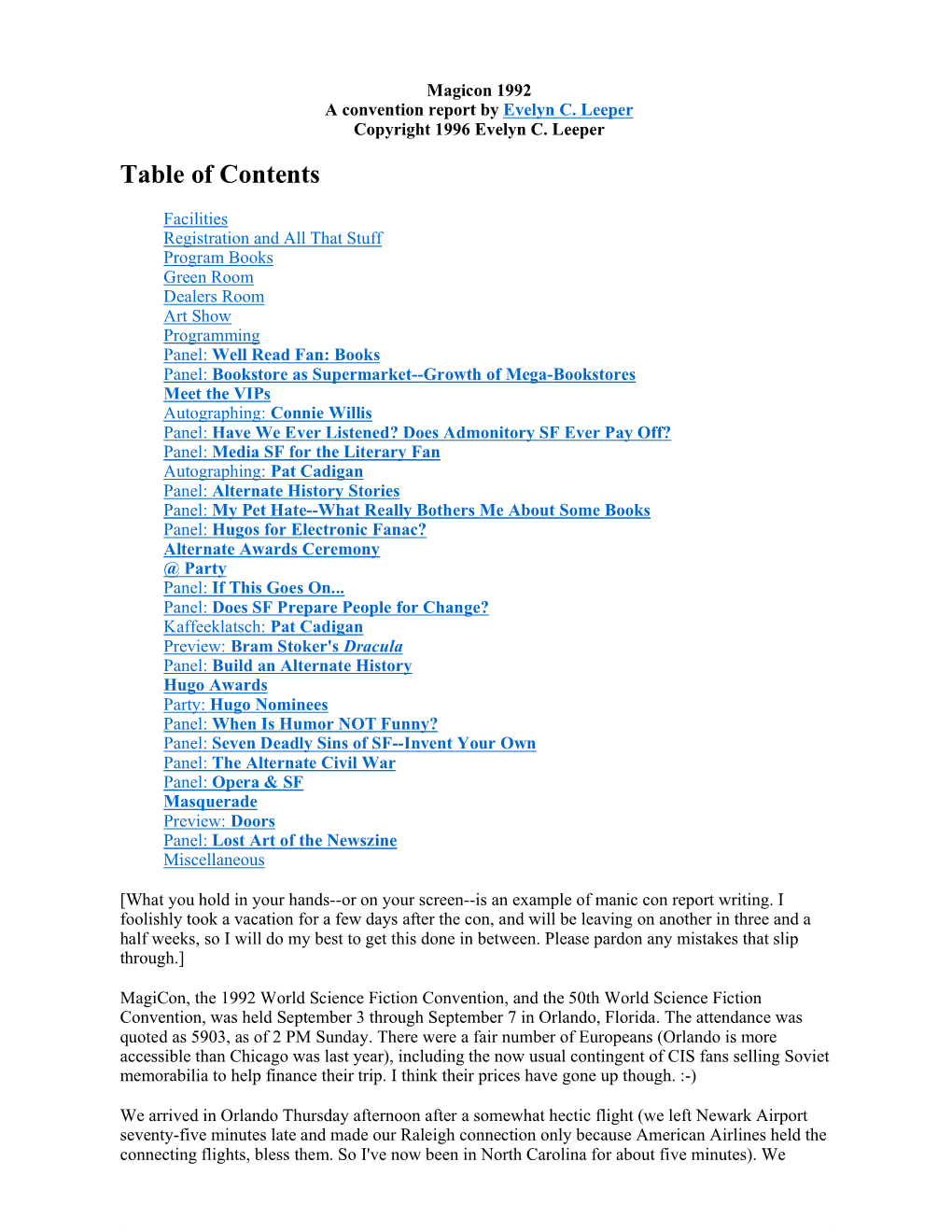 Table of Contents