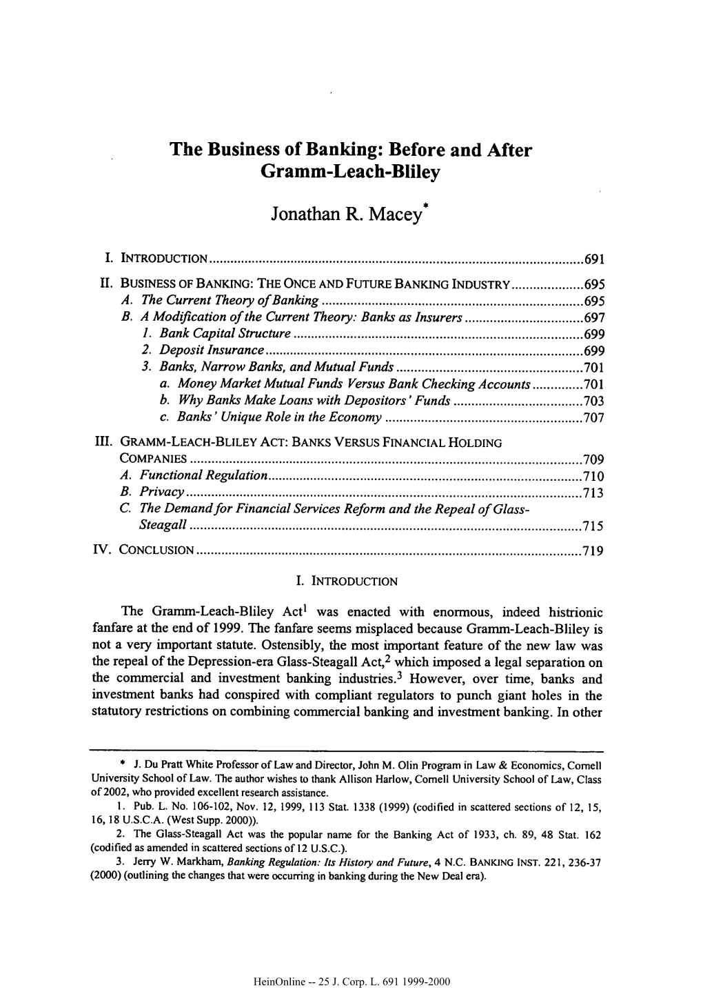 The Business of Banking: Before and After Gramm-Leach-Bliley