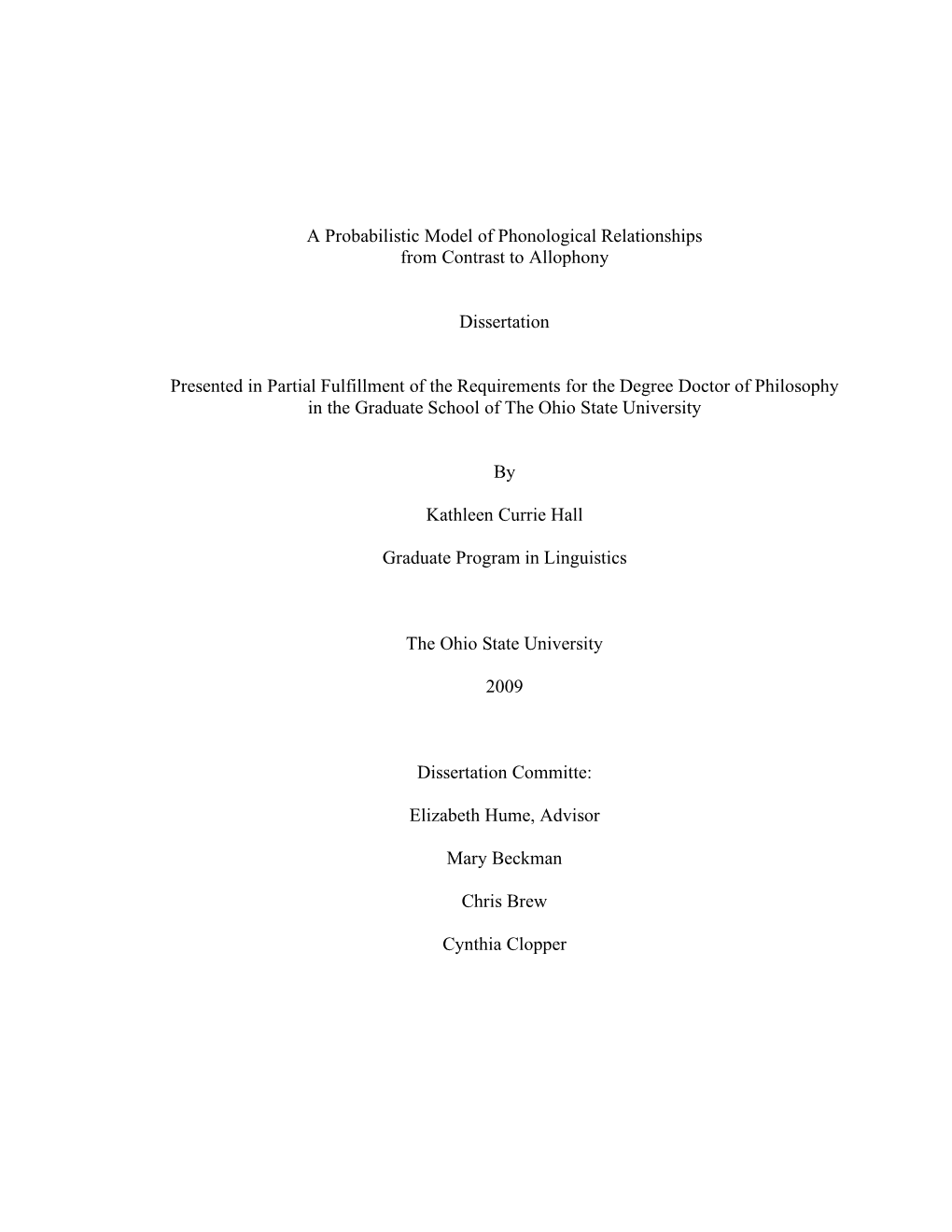 A Probabilistic Model of Phonological Relationships from Contrast to Allophony