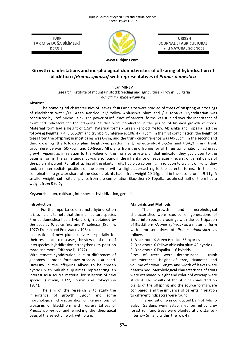 574 Growth Manifestations and Morphological