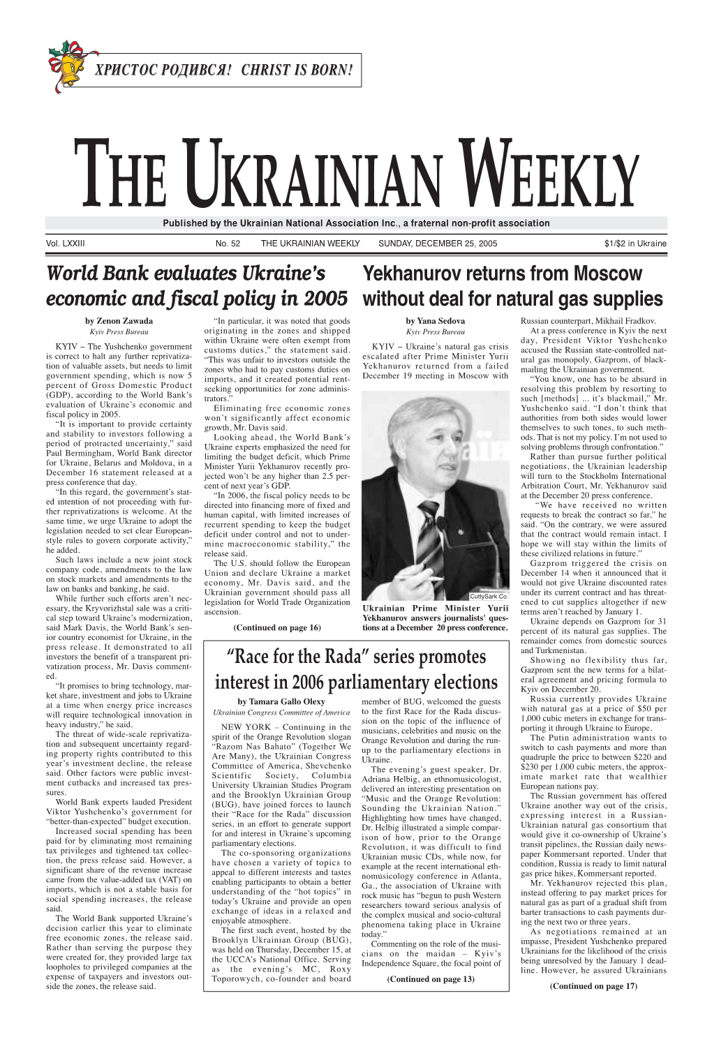 The Ukrainian Weekly 2005, No.52