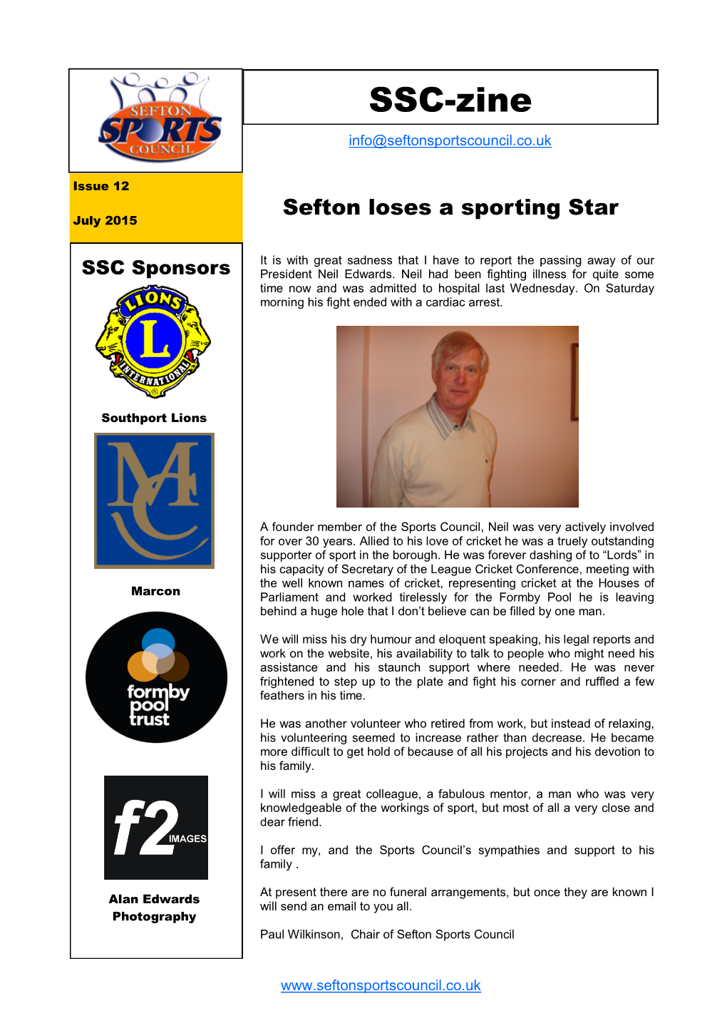 SSC-Zine Info@Seftonsportscouncil.Co.Uk