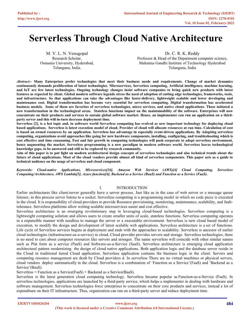 Serverless Through Cloud Native Architecture