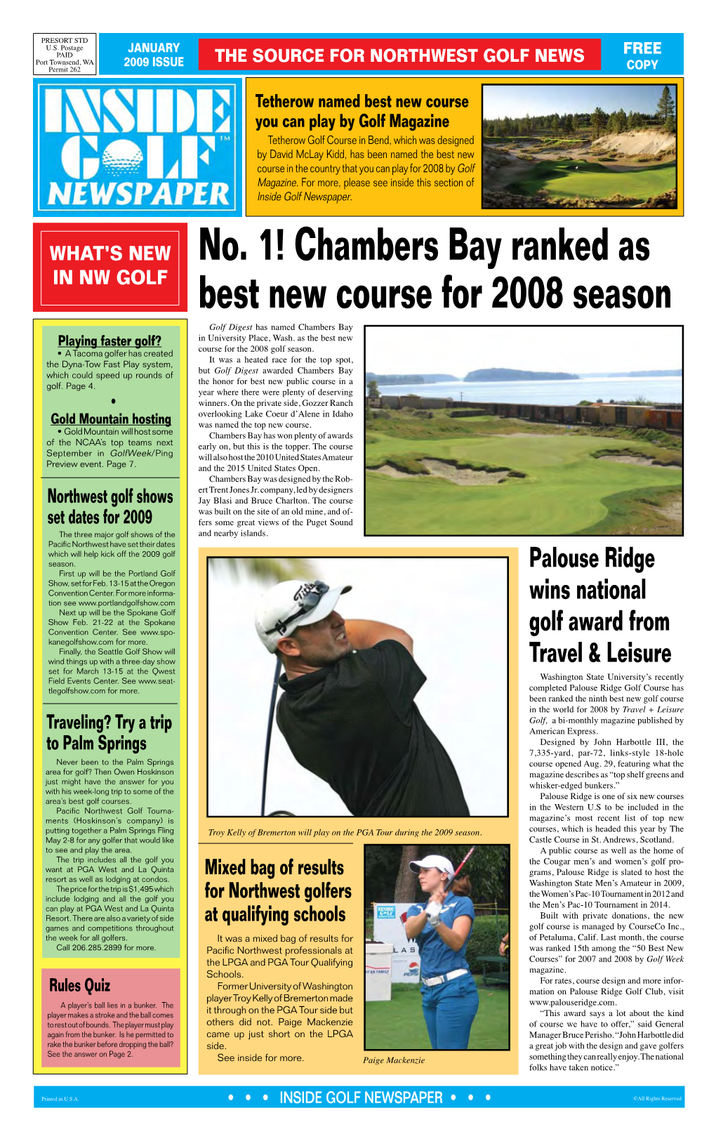 No. 1! Chambers Bay Ranked As Best New Course for 2008 Season