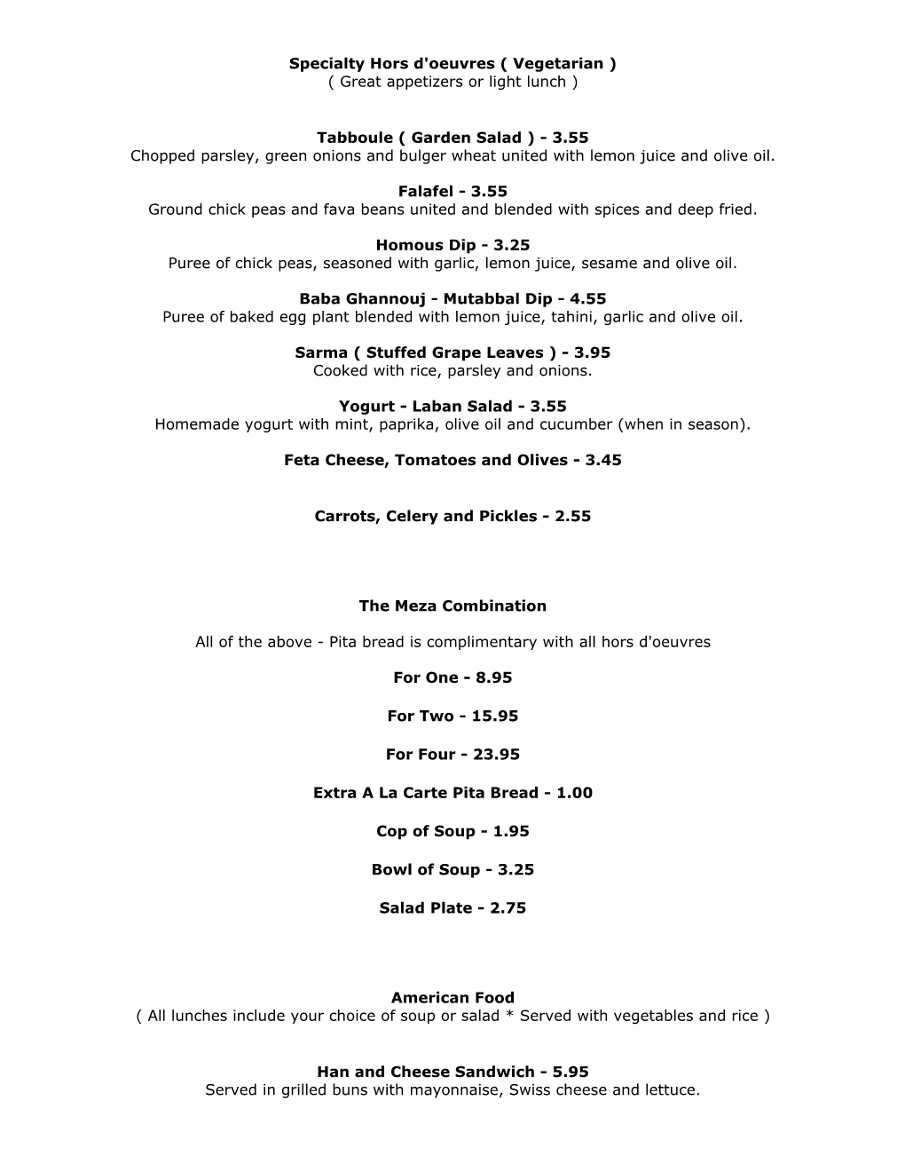 View Lunch Menu