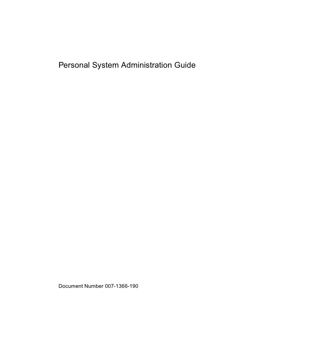 Personal System Administration Guide