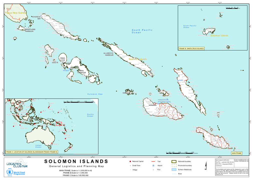 Solomon Islands !( Posarae Rob Mono I Roy I !( !( !( Boemboe Barora Fa I !(