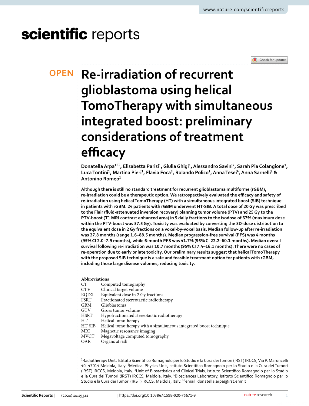 Re-Irradiation of Recurrent Glioblastoma Using Helical