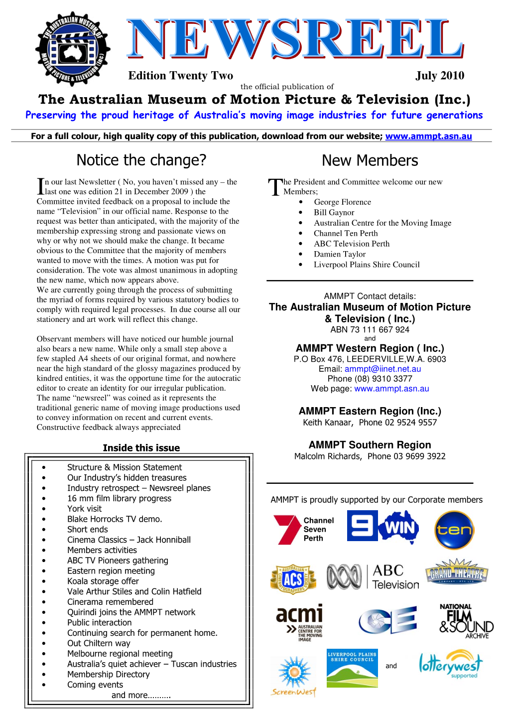 AMMPT Newsletter July No 22 2010