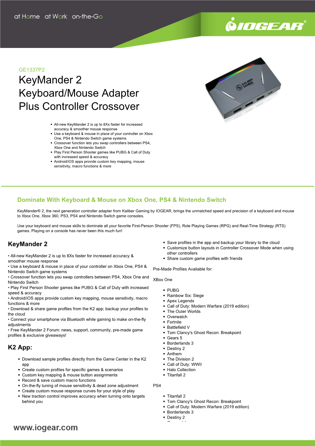 Keymander 2 Keyboard/Mouse Adapter Plus Controller Crossover