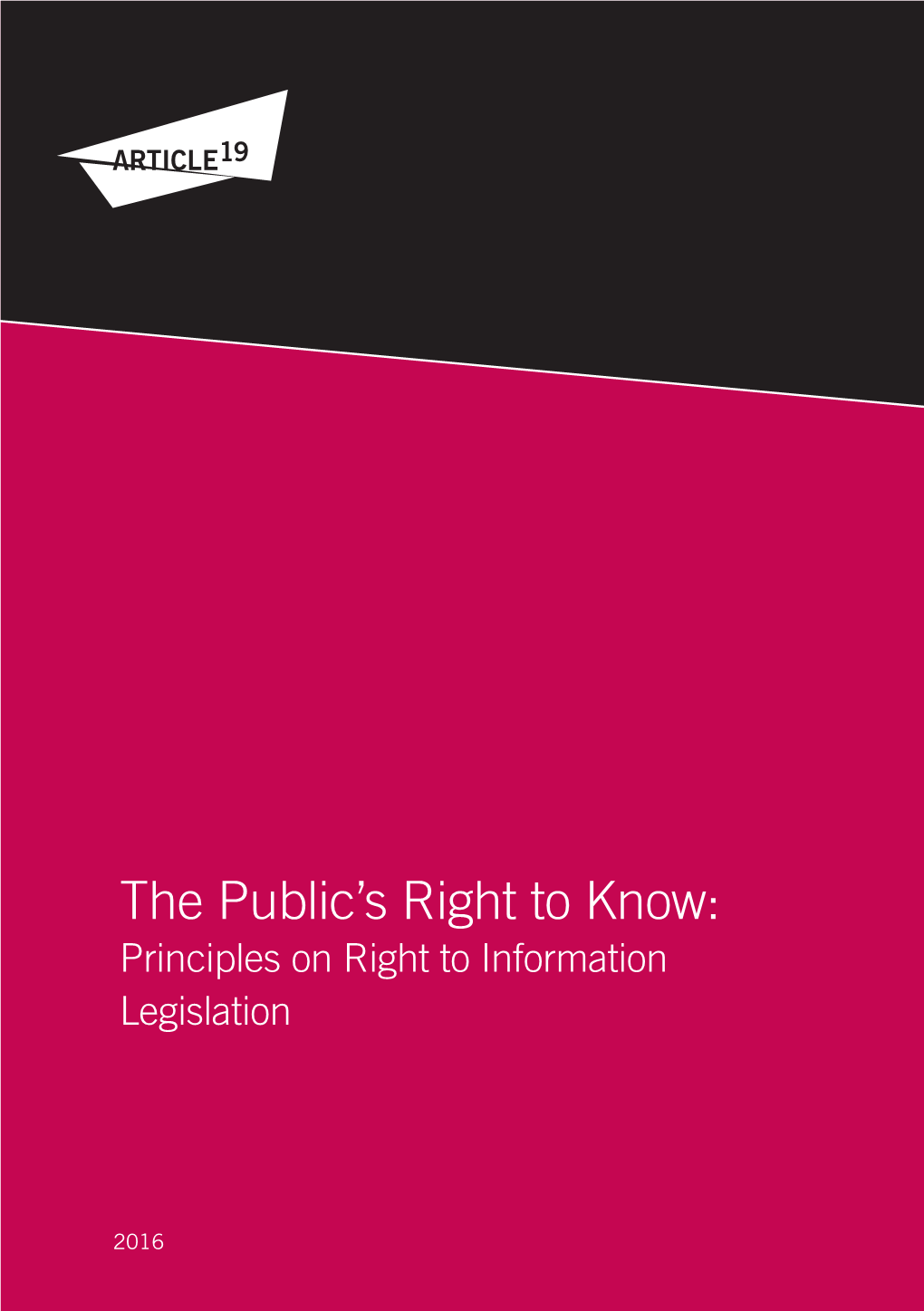 The Public's Right to Know