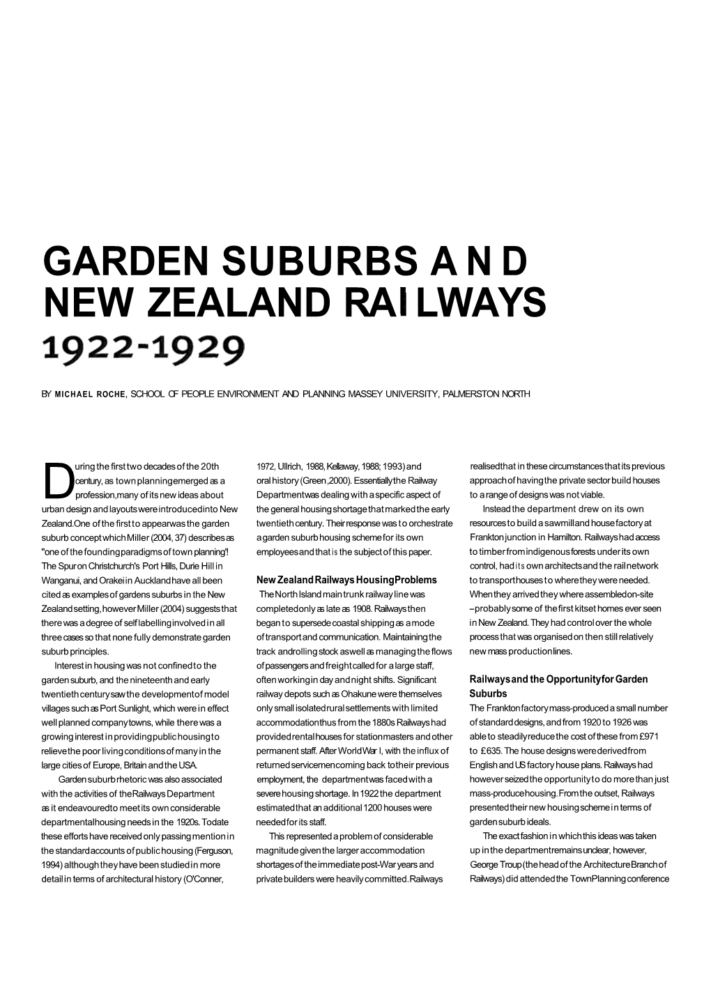 Garden Suburbs and NZ Railways 1922