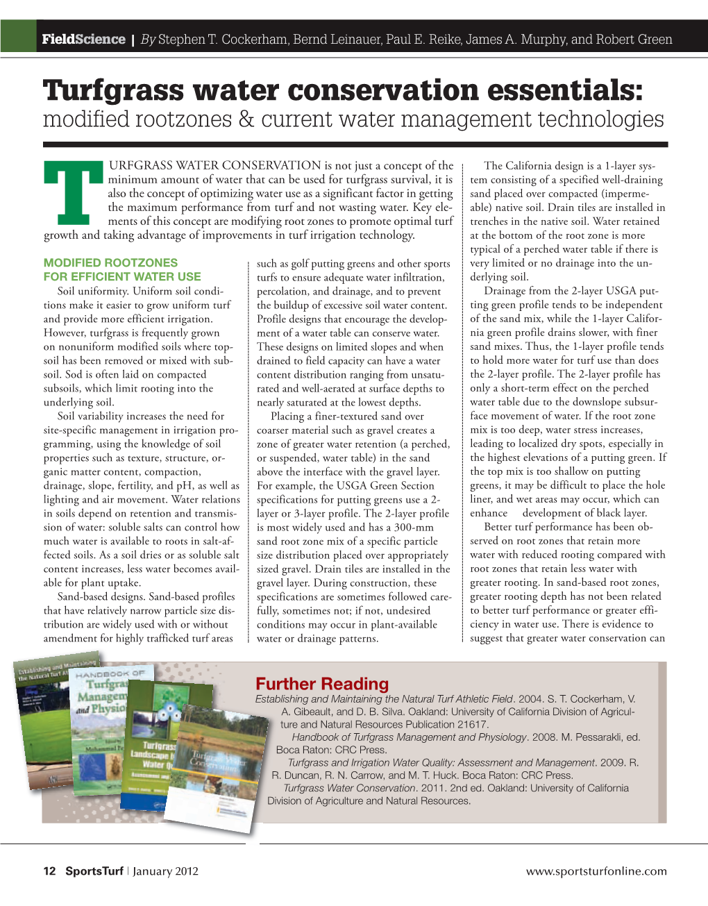 Turfgrass Water Conservation Essentials: Modified Rootzones & Current Water Management Technologies