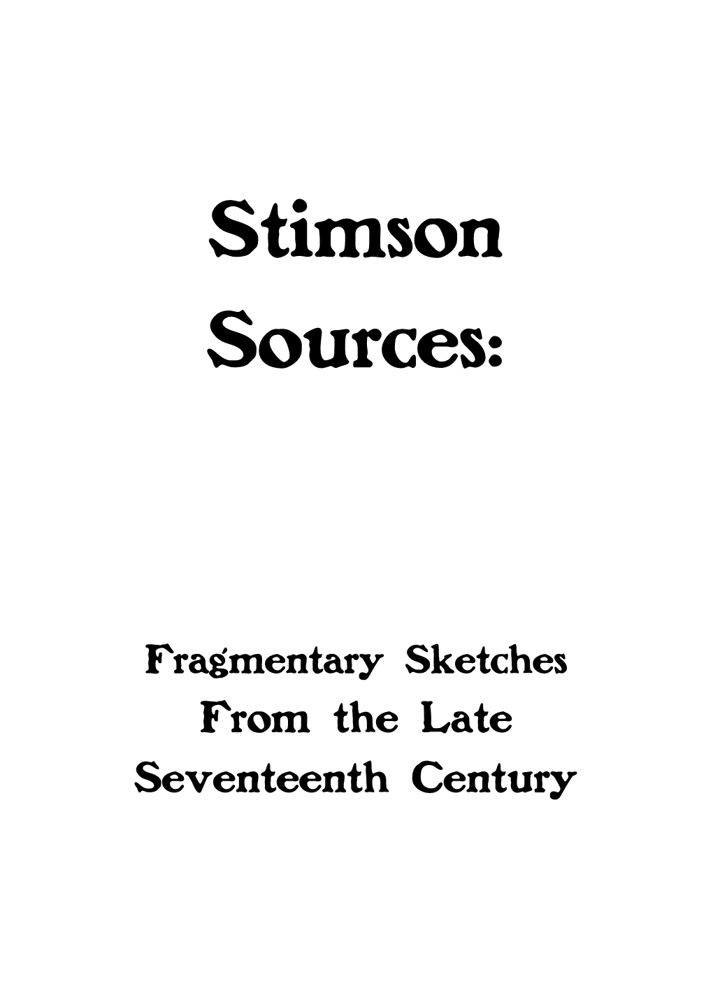 Stimson Sources