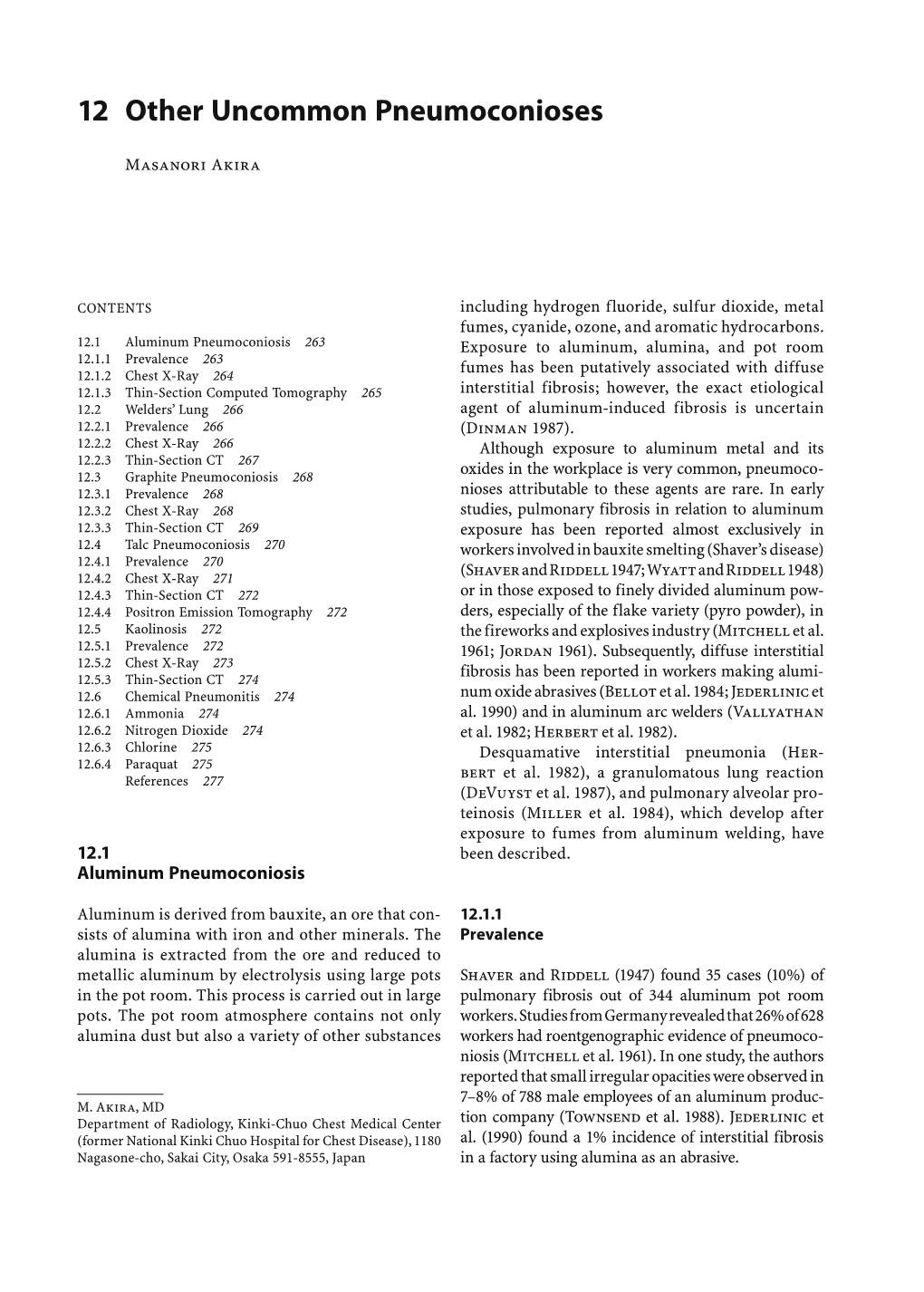 12 Other Uncommon Pneumoconioses