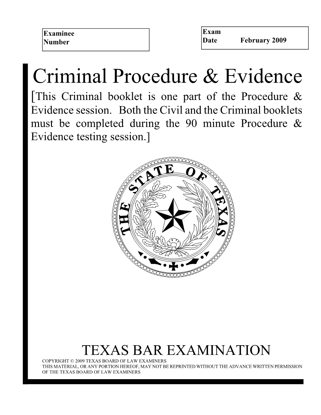 Criminal Procedure & Evidence