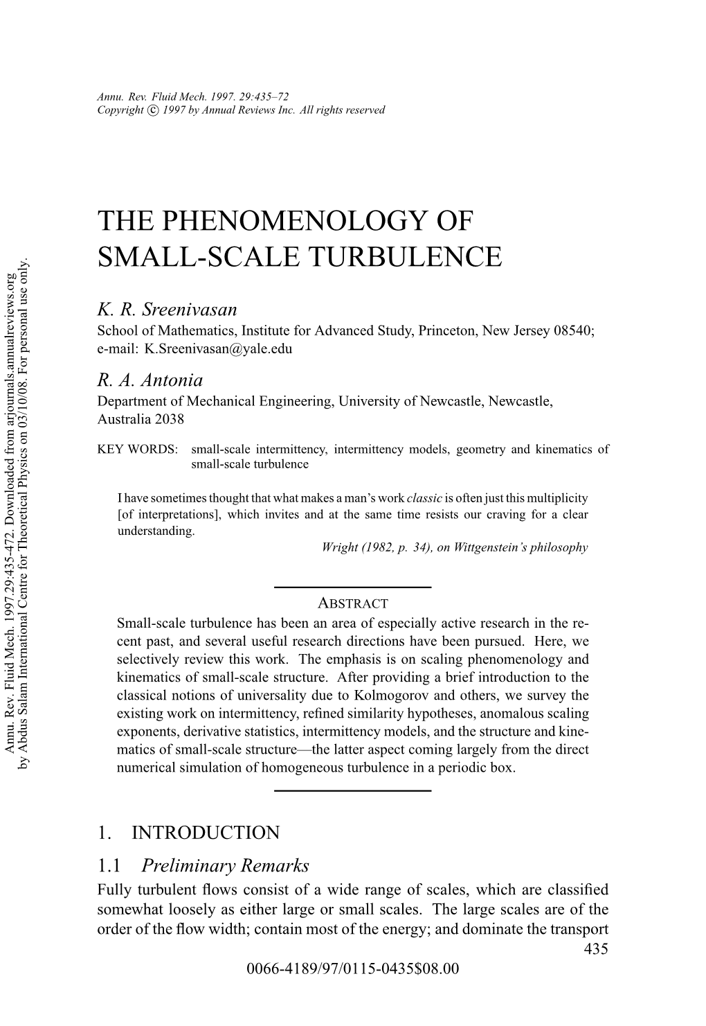 The Phenomenology of Small-Scale Turbulence