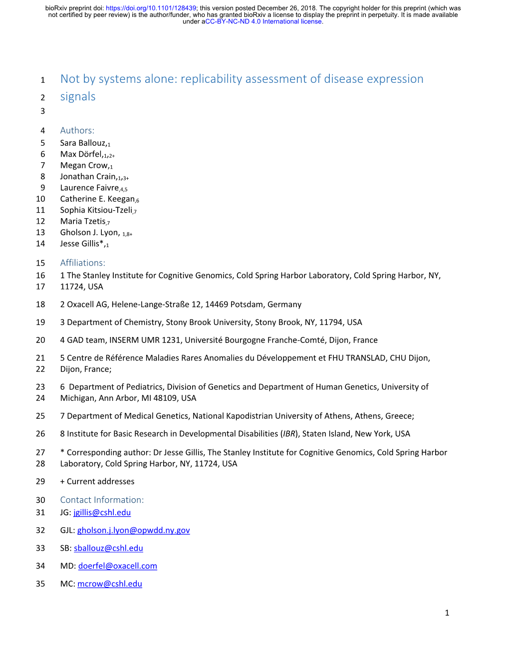 Replicability Assessment of Disease Expression Signals