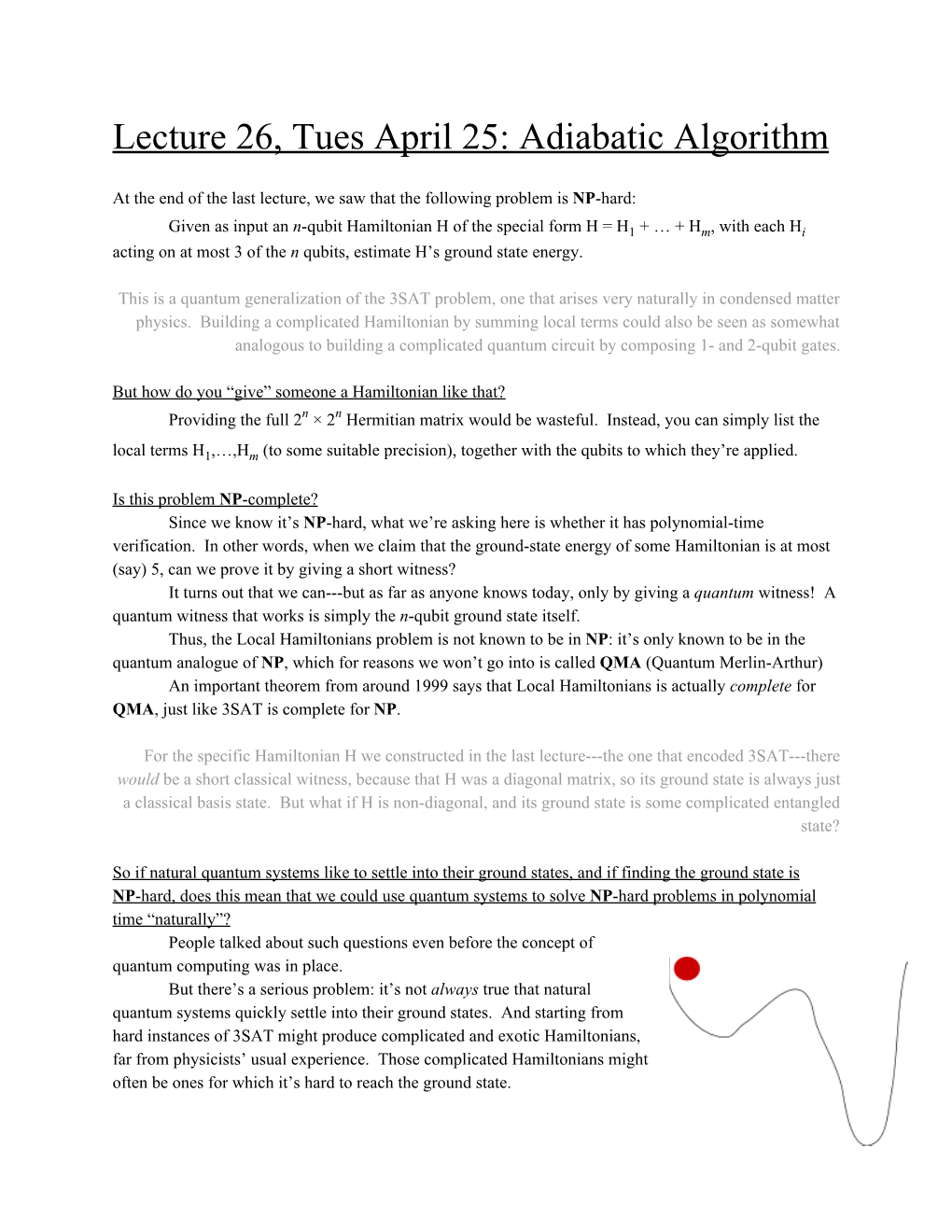 Adiabatic Algorithm