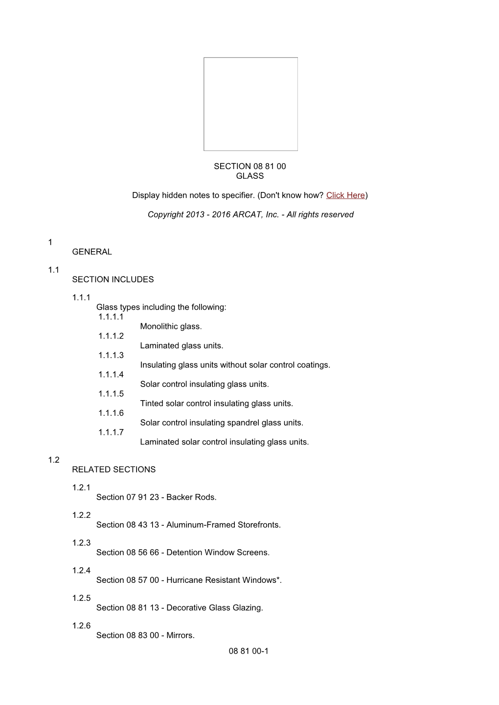 Display Hidden Notes to Specifier. (Don't Know How? Click Here) s102