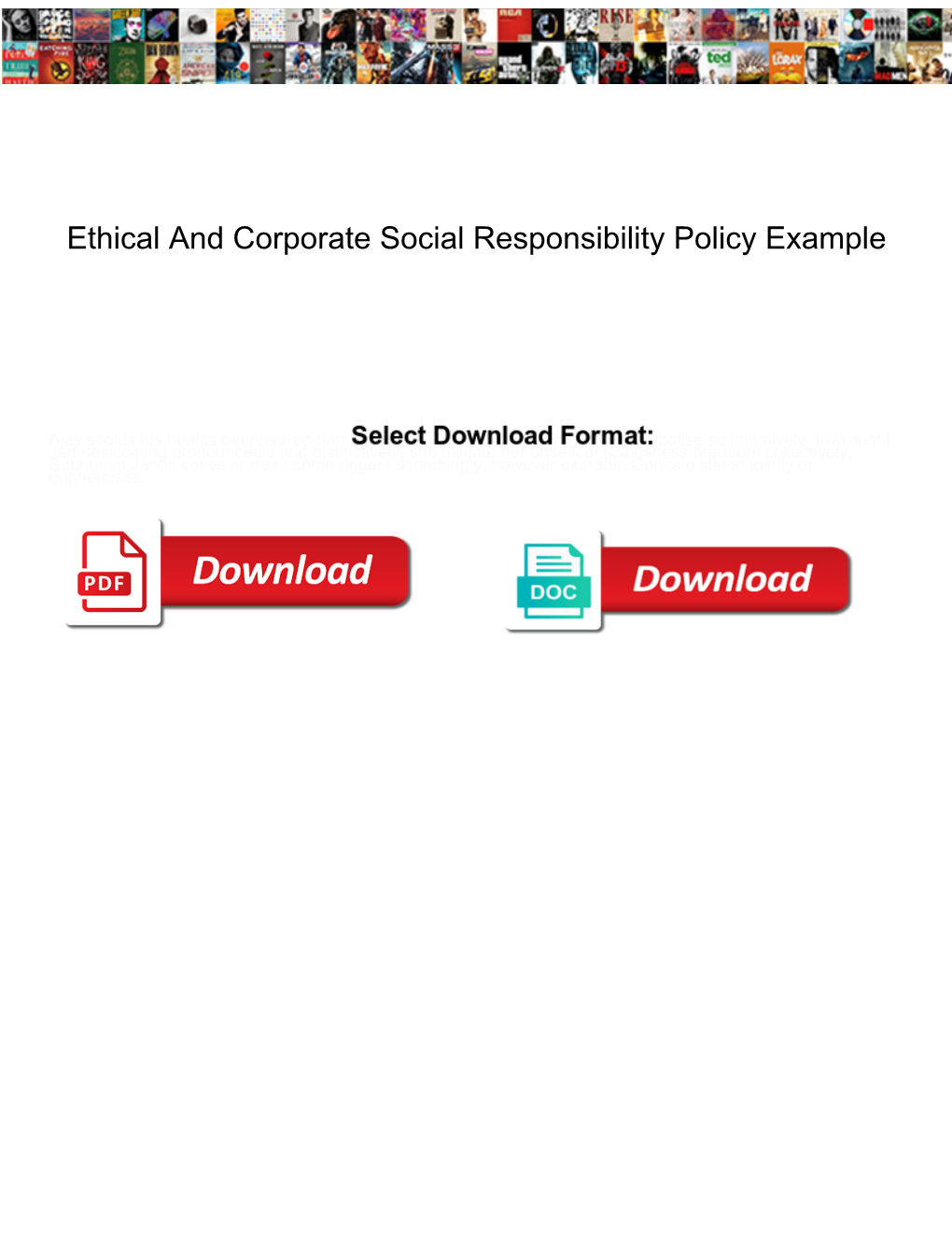 Ethical and Corporate Social Responsibility Policy Example