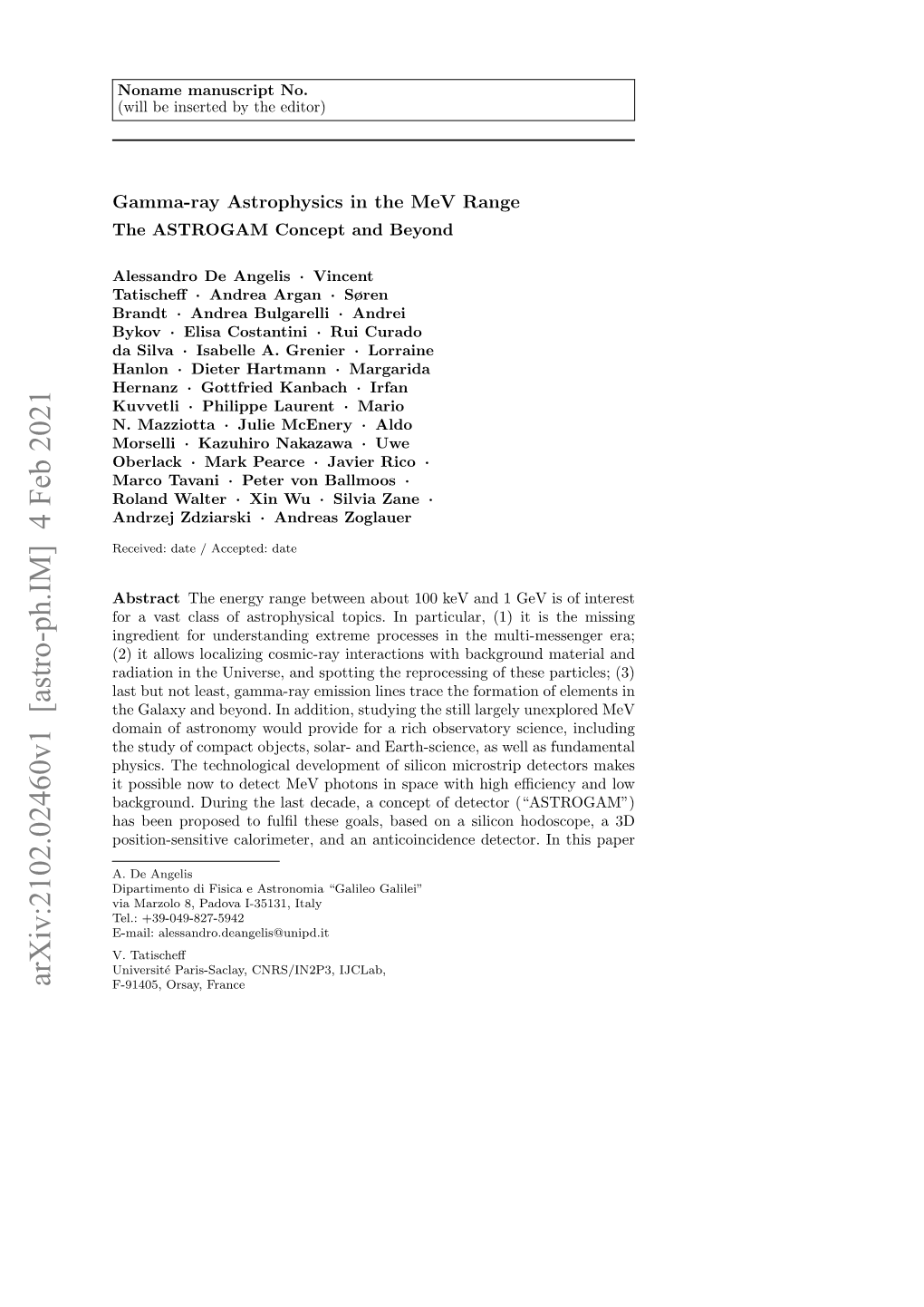 Gamma-Ray Astrophysics in the Mev Range: the ASTROGAM Concept