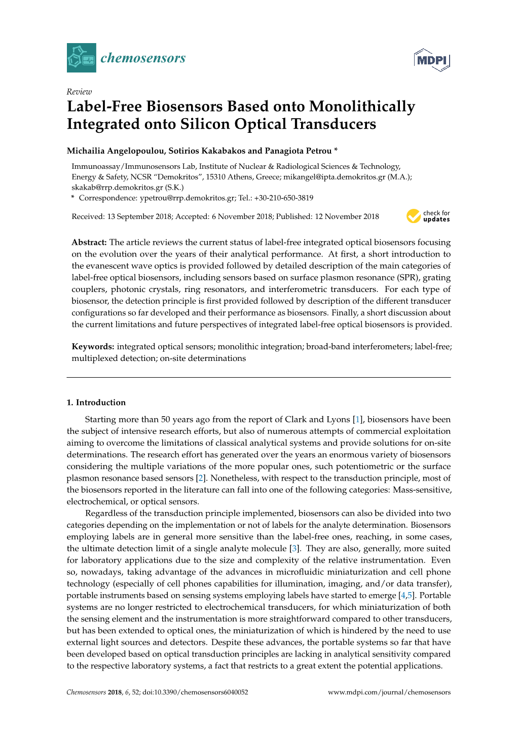 Label-Free Biosensors Based Onto Monolithically Integrated Onto Silicon Optical Transducers