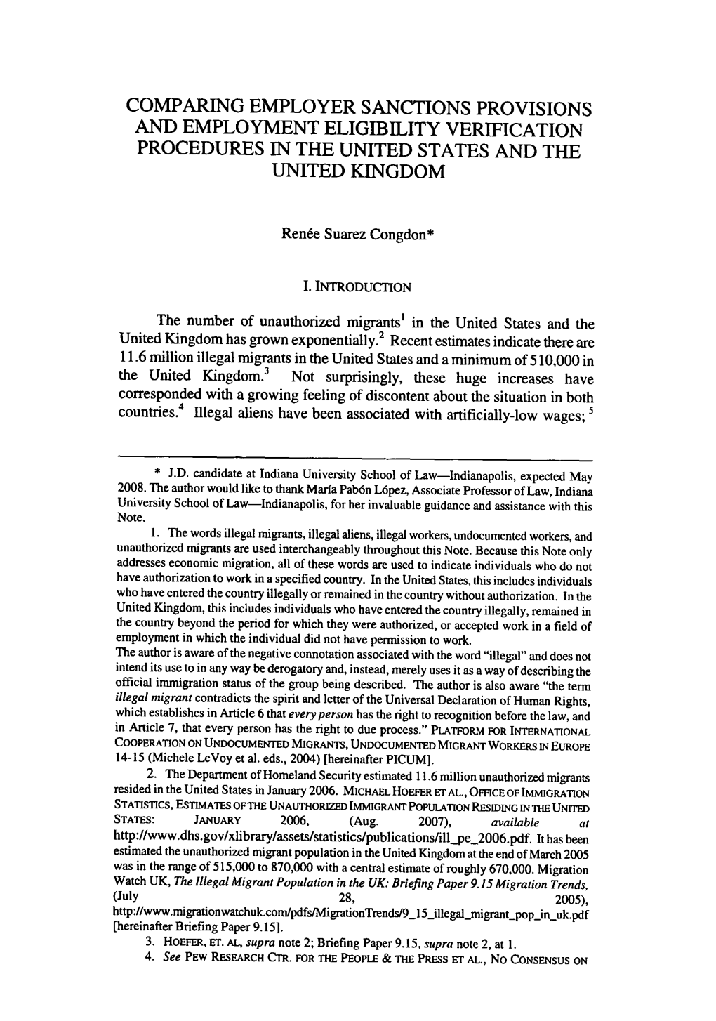 Comparing Employer Sanctions Provisions and Employment Eligibility Verification Procedures in the United States and the United Kingdom