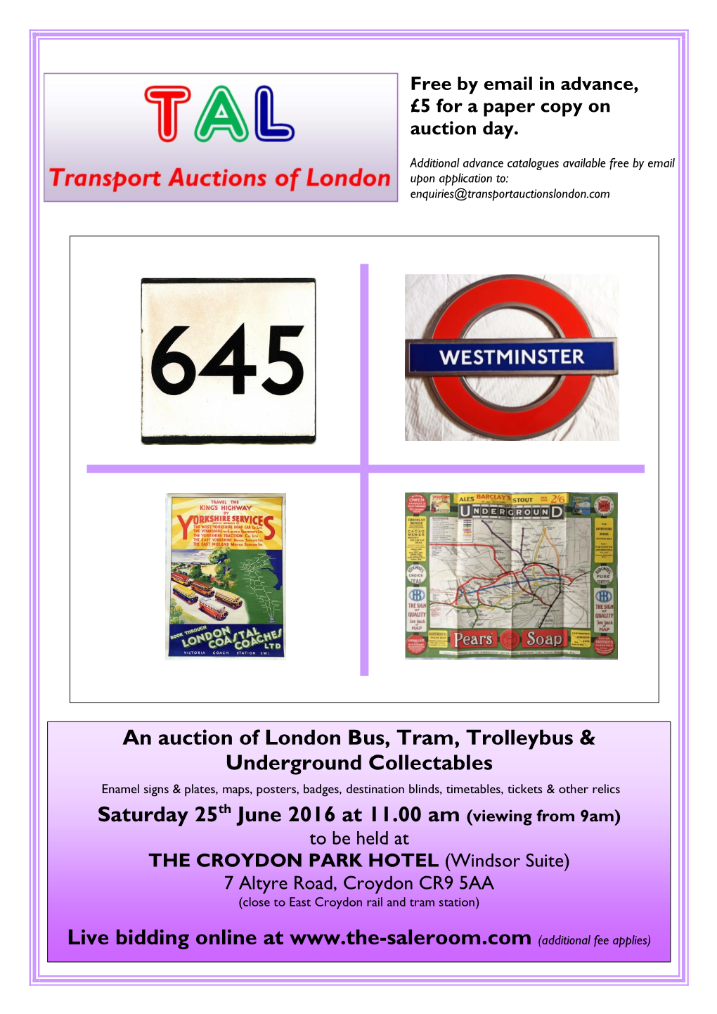 An Auction of London Bus, Tram, Trolleybus & Underground