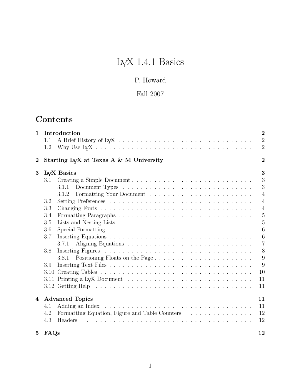 LYX 1.4.1 Basics