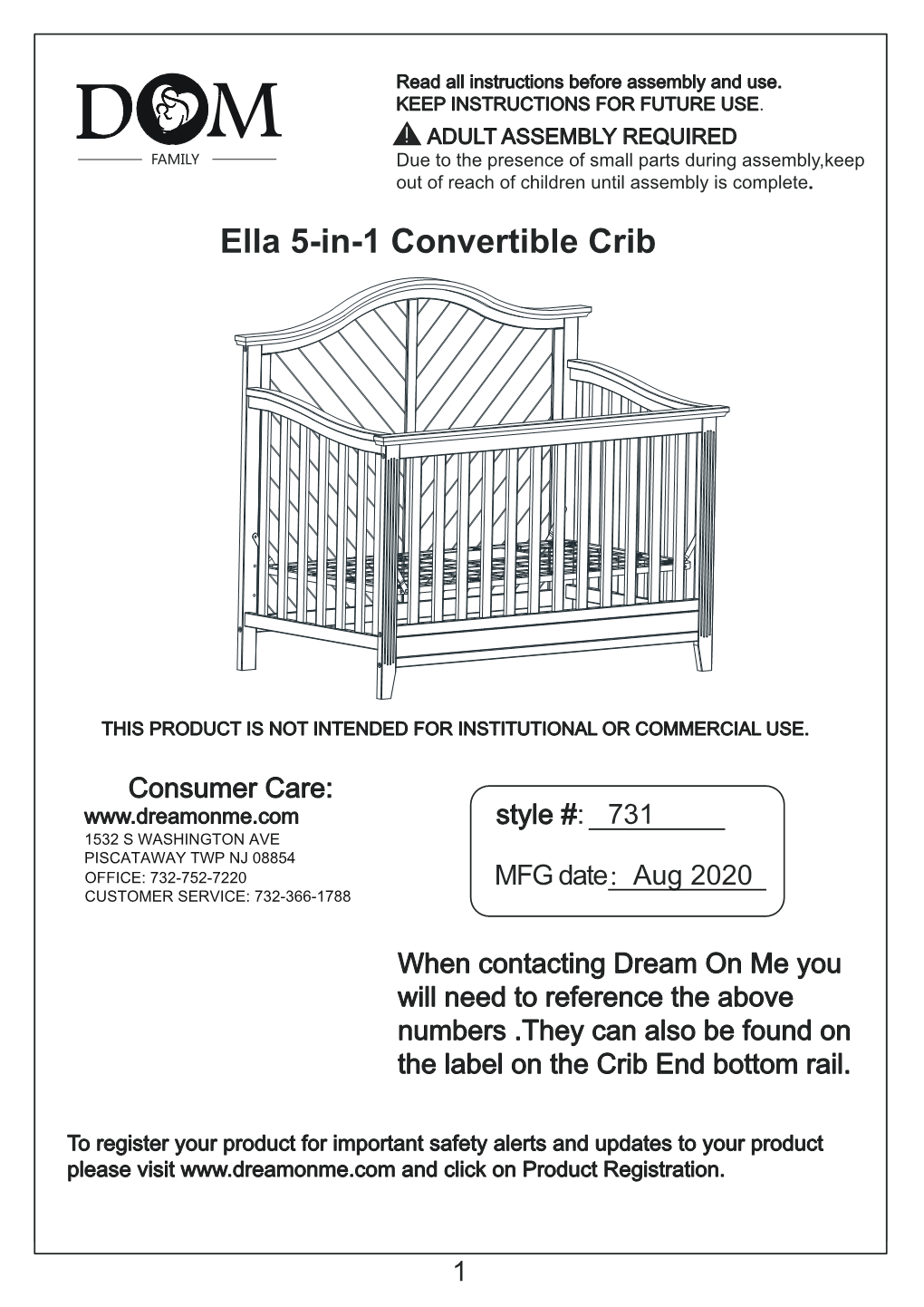 Ella 5-In-1 Convertible Crib