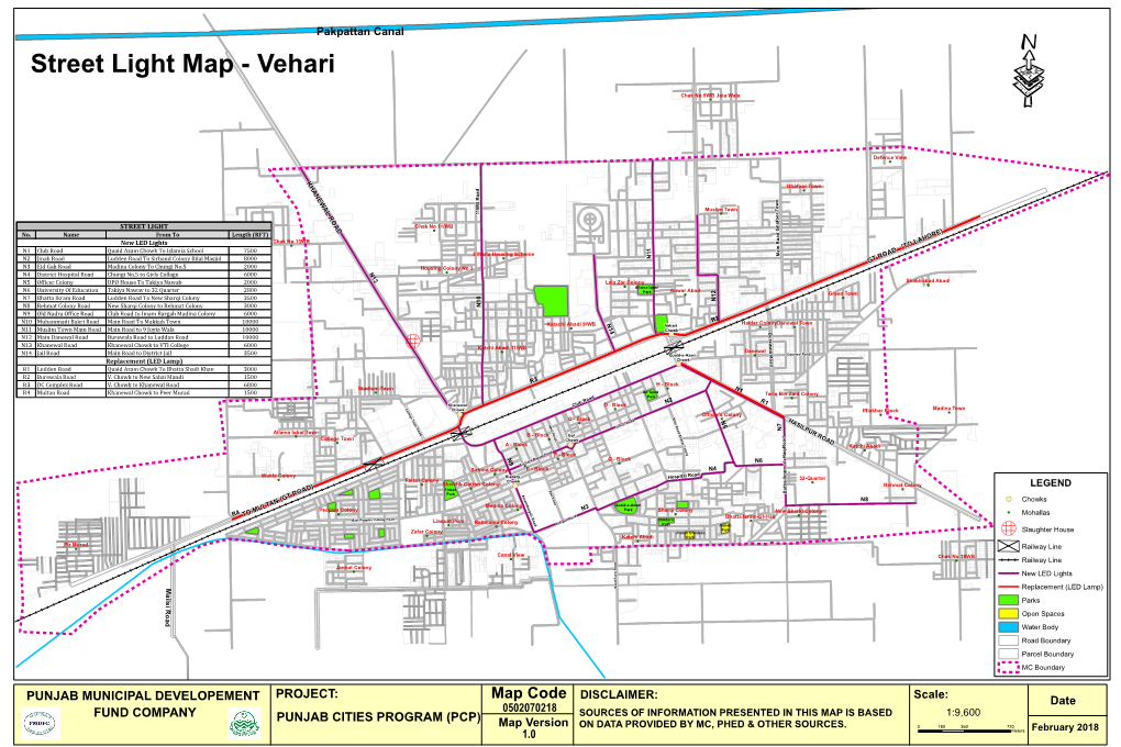 Street Light Map - Vehari