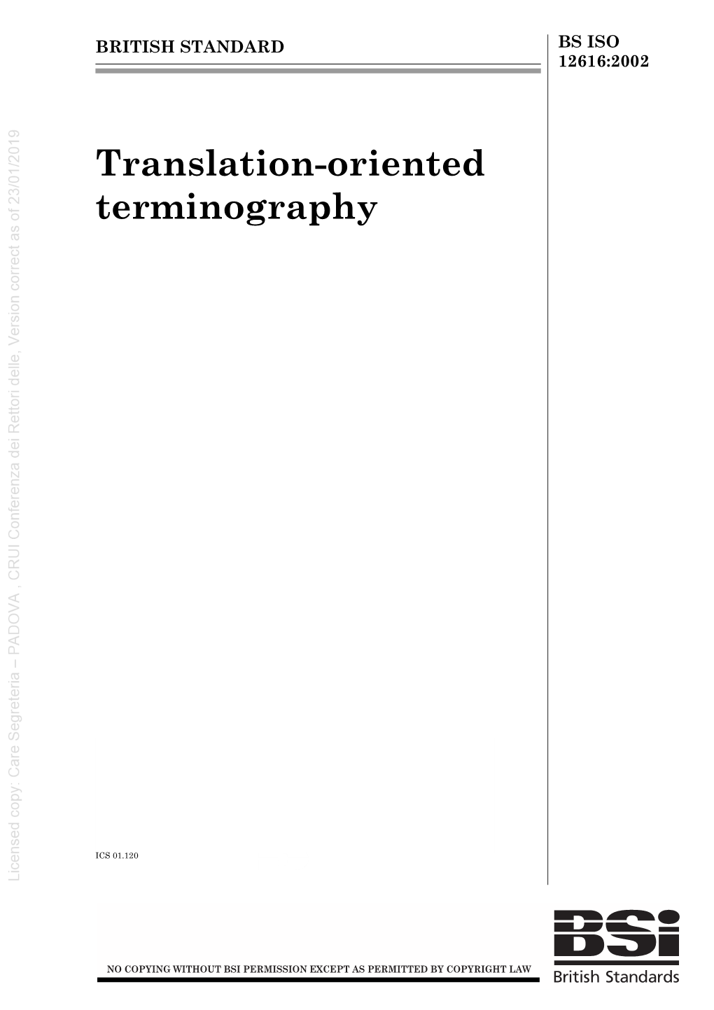 ISO 12616 Translation-Oriented Terminography